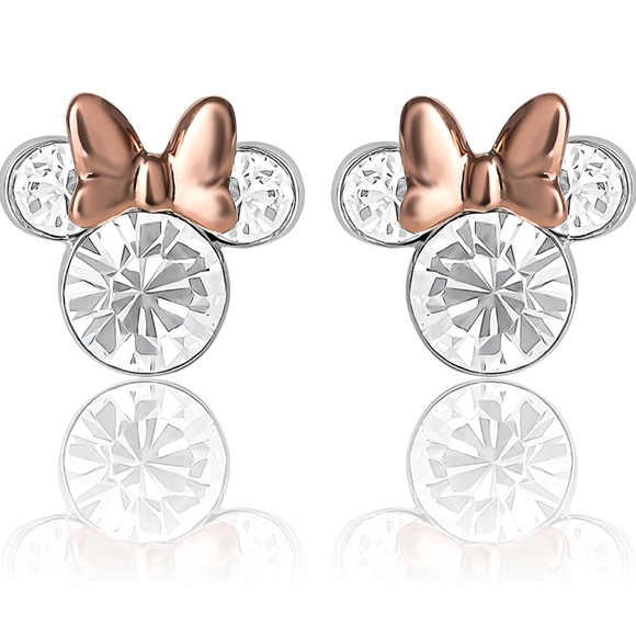 Silver Plated Minnie Mouse Stud Earrings